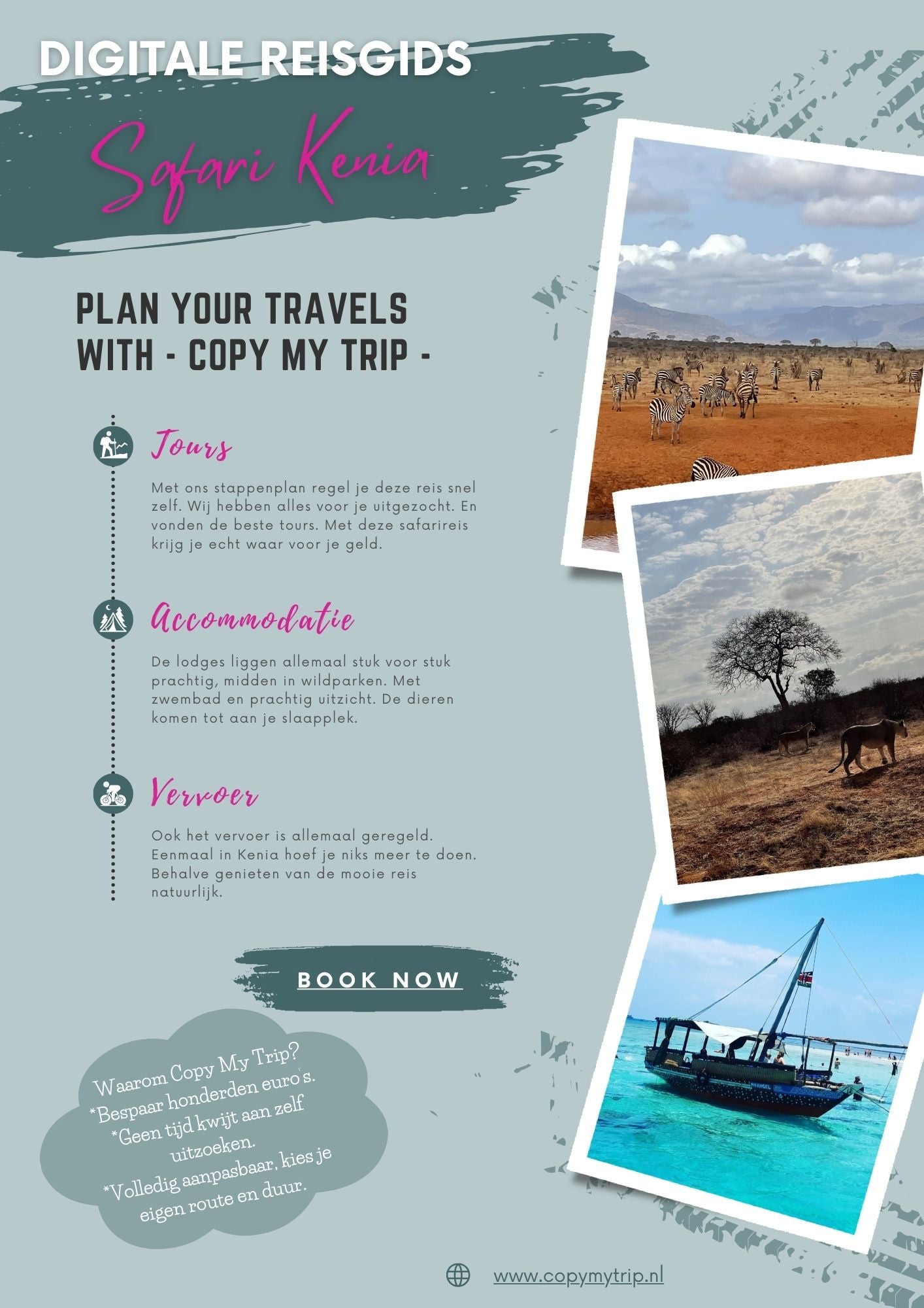 Kenia – complete safarireis + richtprijzen | Big Five spotten | Parelwit strand |Digitaal stappenplan